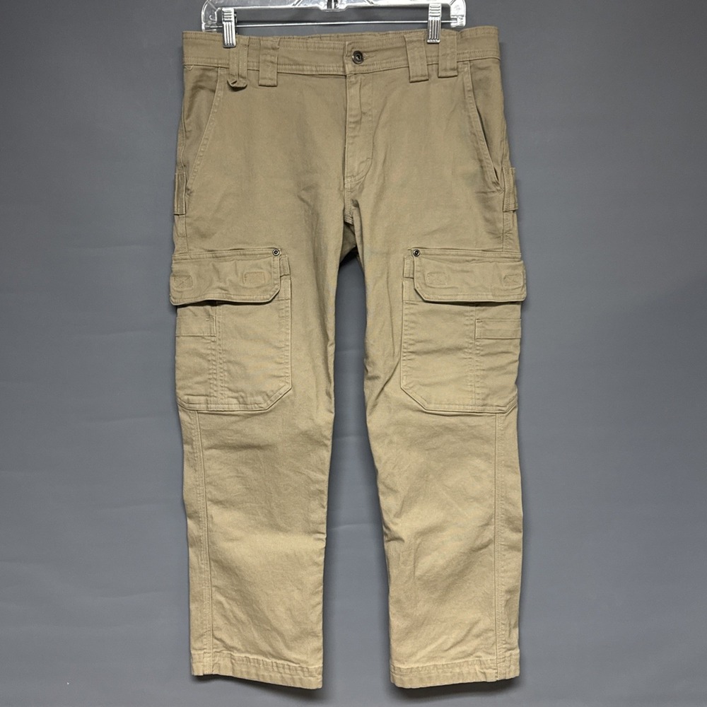 Duluth Flex Firehose Canvas Pants Mens 32 x 27 Regular‎ Fit Tan Utility Workwear